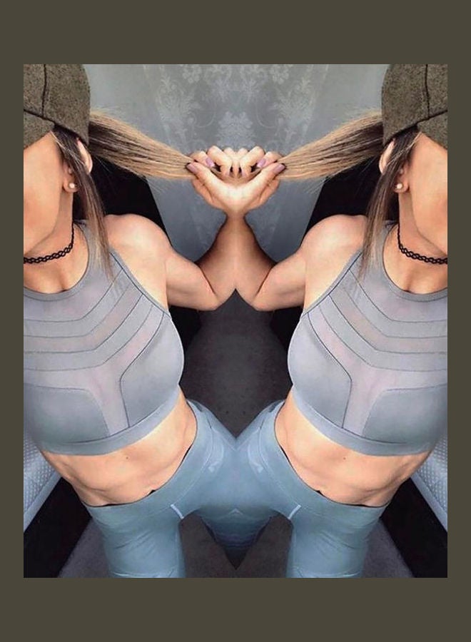 Workout Yoga Sport Breathable Stretch Sleeveless Vest Tank Top White  - Image 4
