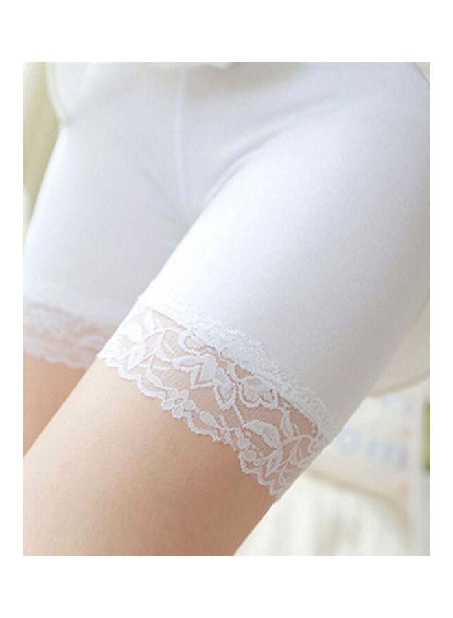 Elastic Seamless Breathable Leggings Safety Pantie Shorts White  - Image 2
