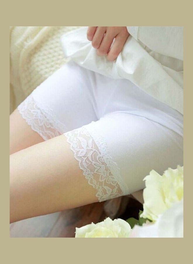 Elastic Seamless Breathable Leggings Safety Pantie Shorts White  - Image 3