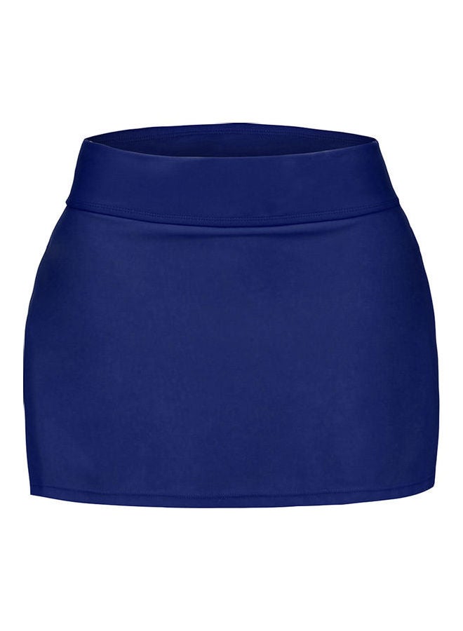 Skirted Bikini Bottom Shorts Elastic Waist Swimsuit Beachwear Dark Blue  - Image 1