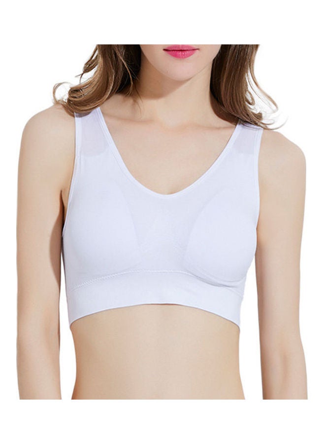 Generic - Padded Wireless Sport Yoga Sleep Bra Cropped Vest White - Image 1