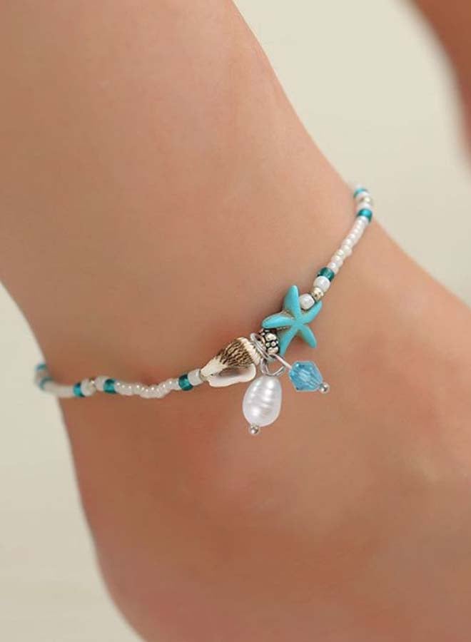 Sharpdo Shell Pearl Beaded Anklet - Image 4