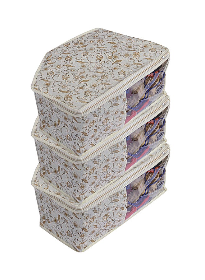 3-Piece Non-Woven Blouse Cover Beige 38 x 28 x 18.5cm  - Image 1
