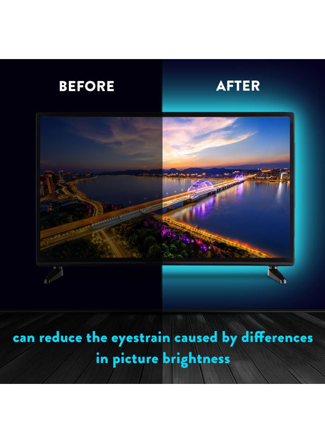 USB TV LEDs Backlight Straps Lights Multicolour 14.50 x 3.00 x 14.50centimeter