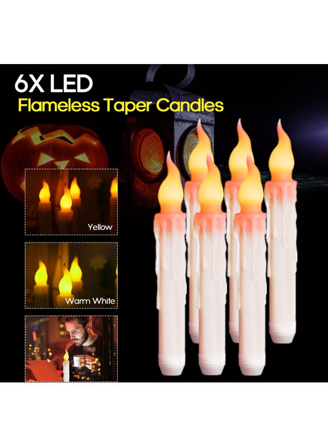شموع إلكترونية طويلة بإضاءة LED أصفر 18.00 x 3.00 x 3.00سم - Image 4