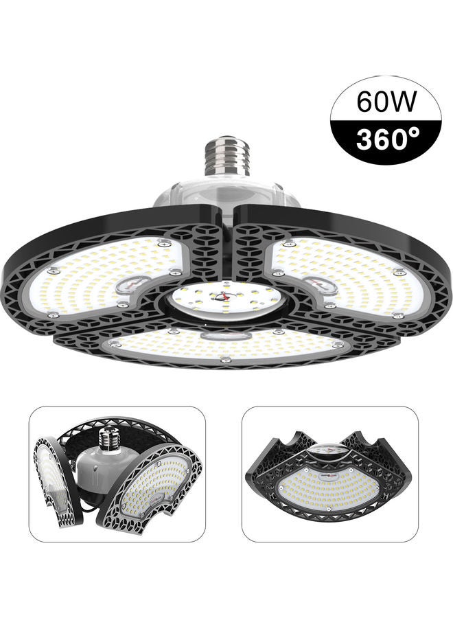 مصابيح بإضاءة LED مناسبة للمرآب بقدرة 60 وات أسود وأبيض 24.00 x 14.30 x 22.00سم  - Image 1