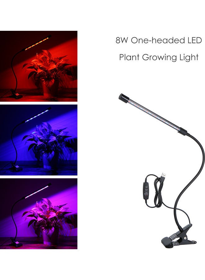 مصباح LED برأس واحد لنمو النباتات يعمل بالتيار المستمر بجهد 5 فولت وقدرة 8 واط متعدد الألوان 33.00 x 4.80 x 13.00Ø³Ù†ØªÙŠÙ…ØªØ±