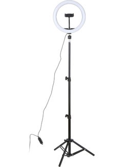 DC5V 7W LED Light Round Selfie Camera Lamp with Telescopic Tripod USB Powered Operated multicolour 45.50 x 6.50 x 35.00centimeter