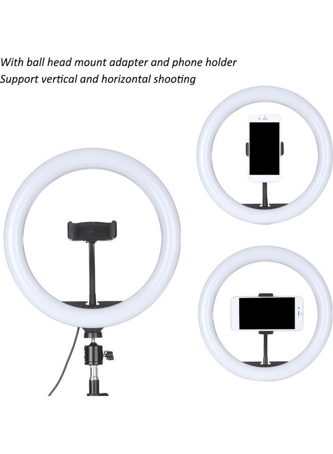 Generic - DC5V 7W LED Light Round Selfie Camera Lamp with Telescopic Tripod USB Powered Operated multicolour 45.50 x 6.50 x 35.00centimeter - Image 1