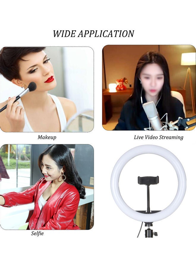 Generic - DC5V 7W LED Light Round Selfie Camera Lamp with Telescopic Tripod USB Powered Operated multicolour 45.50 x 6.50 x 35.00centimeter - Image 1