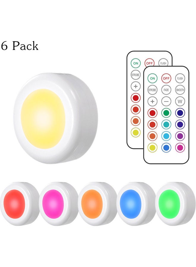 Tomshine 6-Pack DC5V 0.25W RGB LED Cabinet Light Puck Lamp multicolour 18.00 x 6.90 x 8.00centimeter  - Image 1