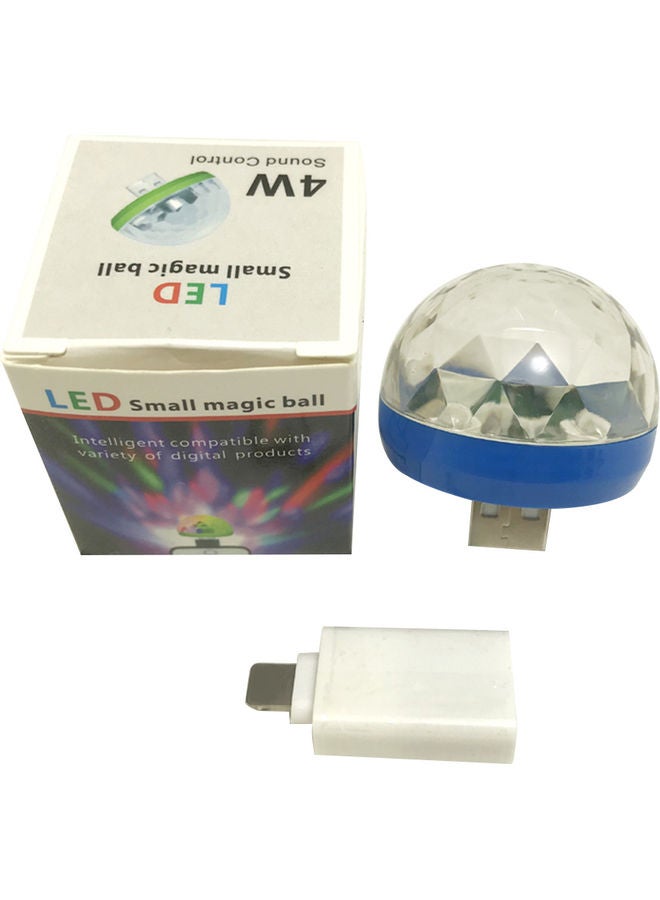 Generic - Mini Disco Light Rotating USB And Lightning Port Magic Ball Light RBG LED Lamp Portable Home Party Stage Light Random Color multicolour 4.00*4.00*4.00cm - Image 1