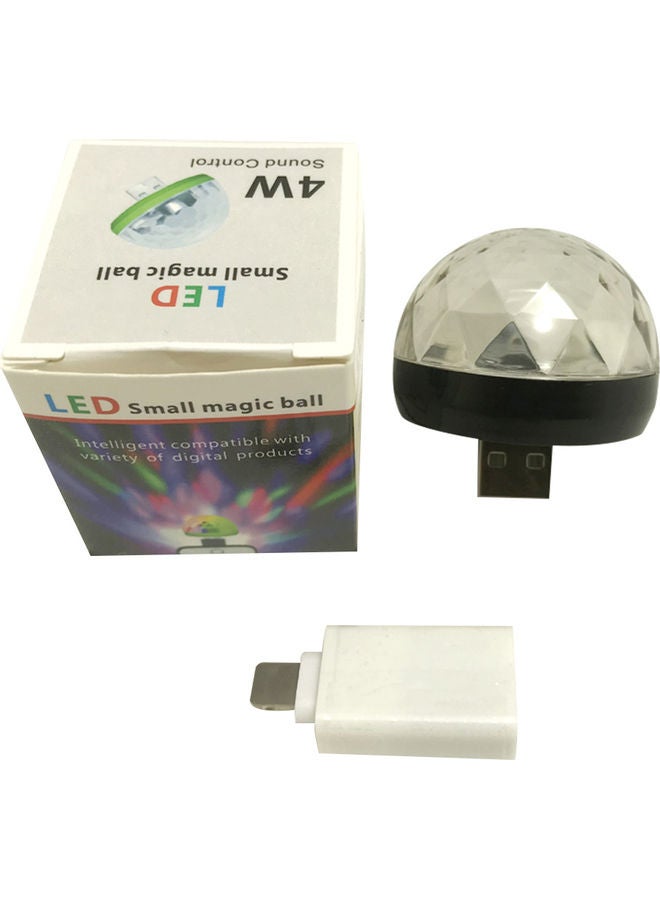 Generic - Mini Disco Light Rotating USB And Lightning Port Magic Ball Light RBG LED Lamp Portable Home Party Stage Light Random Color multicolour 4.00*4.00*4.00cm - Image 1