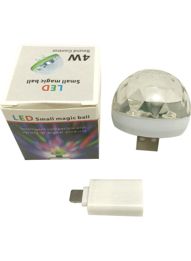 Generic - Mini Disco Light Rotating USB And Lightning Port Magic Ball Light RBG LED Lamp Portable Home Party Stage Light Random Color multicolour 4.00*4.00*4.00cm - Image 1