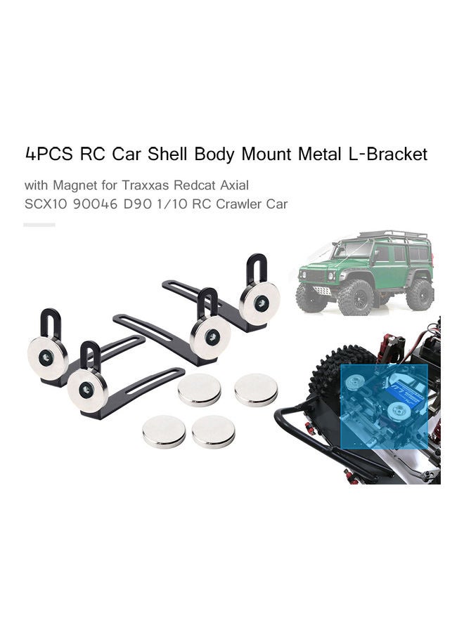 4 Piece  Car Shell Body Mount Metal L-Bracket with Magnet 9x2x5.5cm  - Image 1