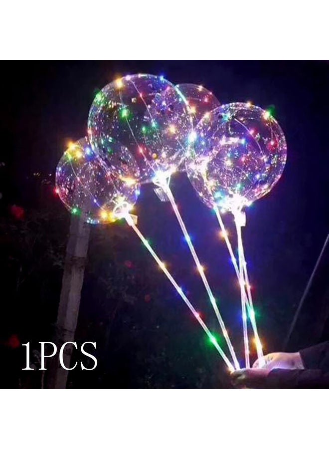 مصباح BoBo شفاف على شكل بالون بإضاءة LED وامضة وملونة مقاس 18 بوصة متعدد الألوان 80.00*6.00*8.50Ø³Ù†ØªÙŠÙ…ØªØ± - Image 1