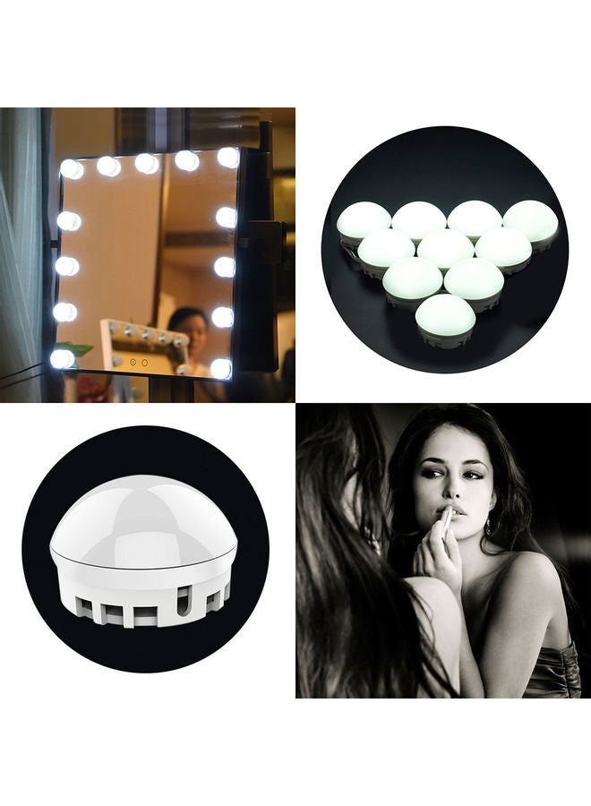 تومشاين طقم إضاءة LED لزينة المرآة بإضاءة خافتة وإضاءة قابلة للتعديل تعمل بالطاقة عبر USB قابل للتمدّد لطاولة الماكياج أبيض 25.00*3.40*17.50سم  - Image 2