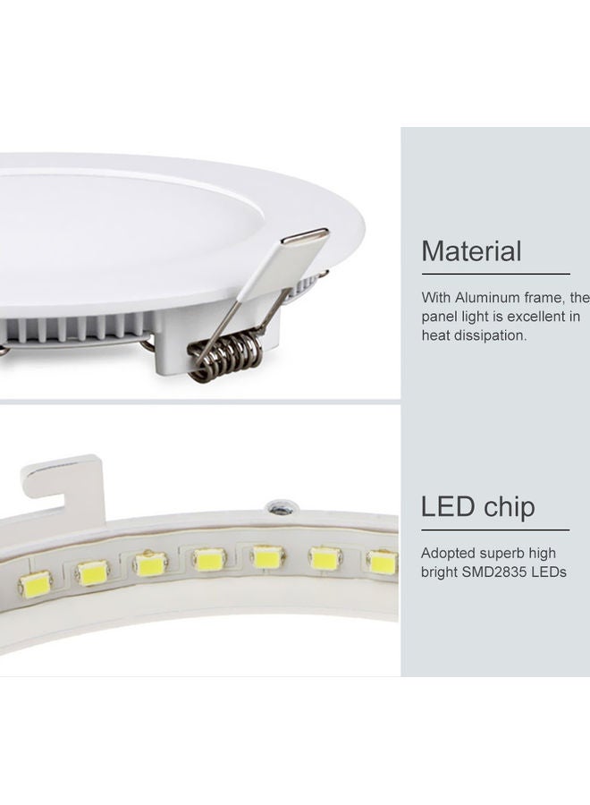 Ultra Thin 12W Recessed Ceiling Panel Lamp Down Light Circular Round Shape AC85 265V 60 LED White 21.30*2.80*18.50centimeter  - Image 2