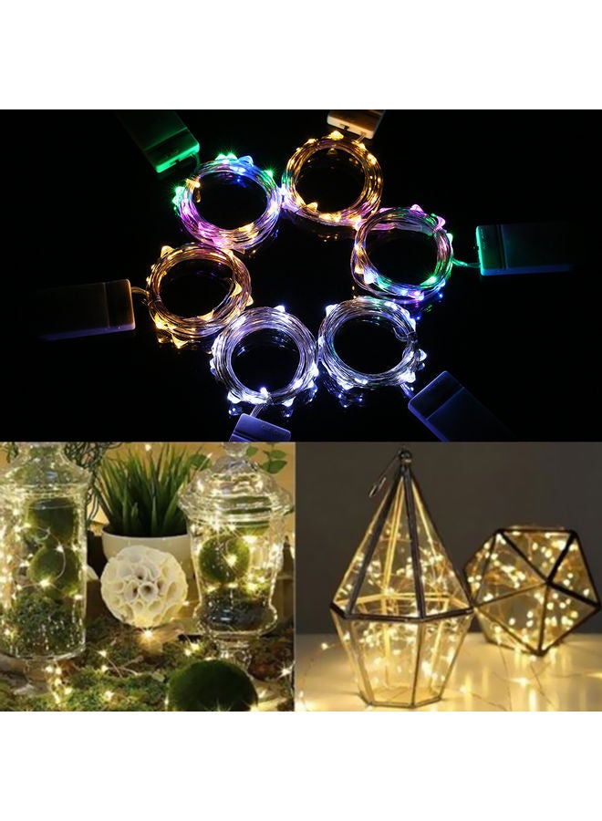 1M 3.3FT 10LEDs Starry Copper Wire String Battery Operated Powered Extra Flexible Bendable Light Strip White 8.00*0.50*6.00cm