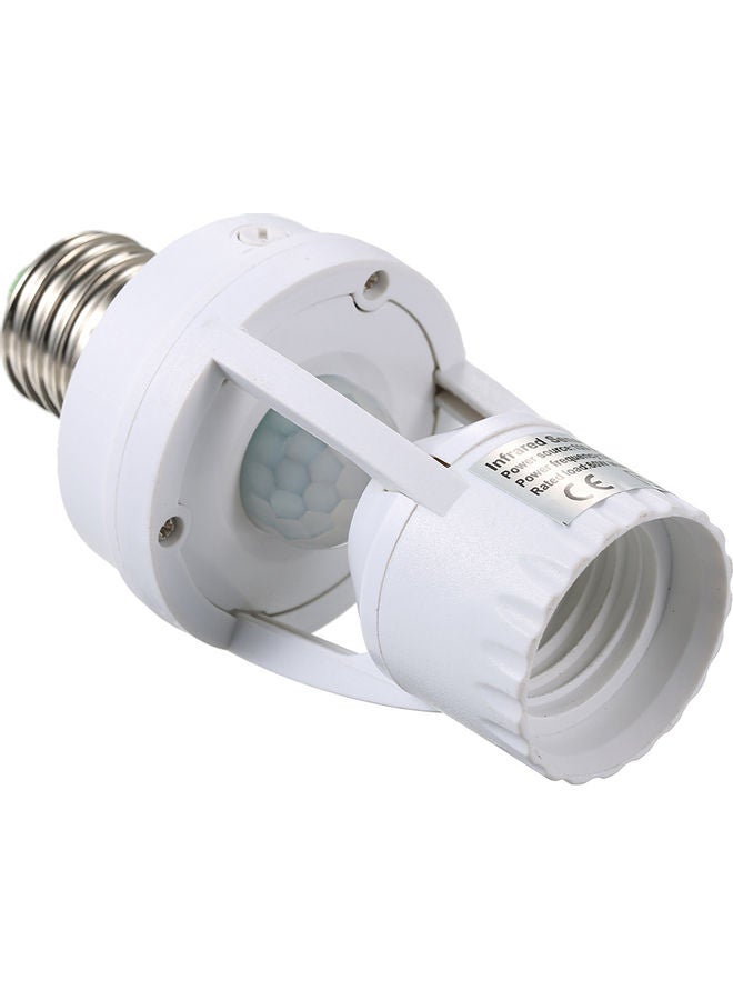 Sensitive PIR Motion Sensor E27 LED Bulb Base Socket Infrafed Automatic  Light Lamp Holder Switch White 15.50*6.30*7.00centimeter  - Image 1