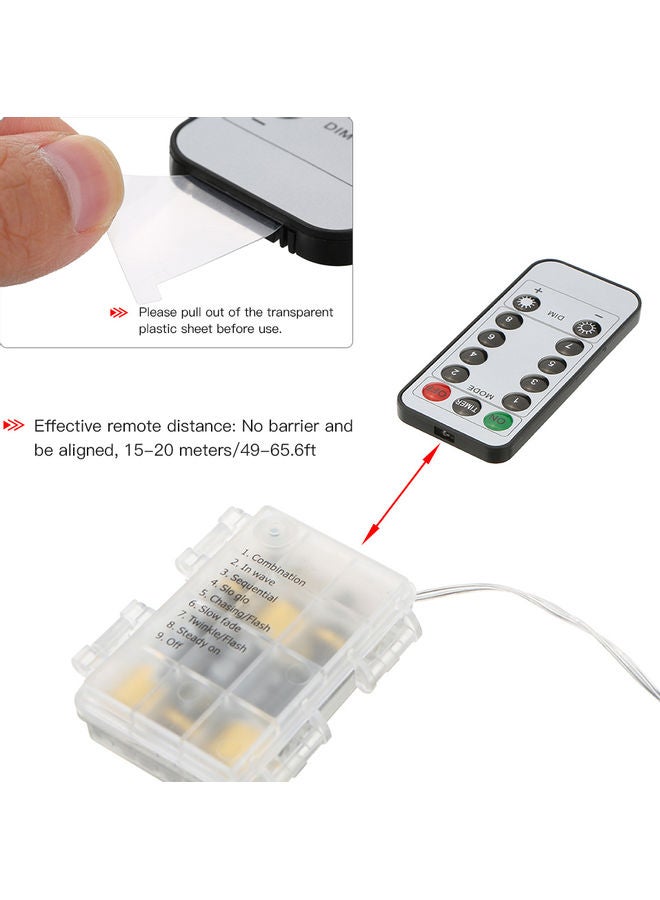 Tomshine - 80-LED String Light With Remote Yellow - Image 1