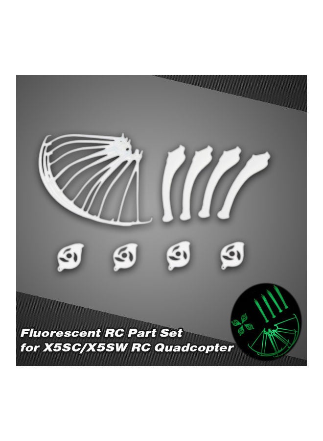 Landing Skid Motor Base Propeller Protectors Fluorescent Set 12 x 3 x 9.5cm  - Image 1