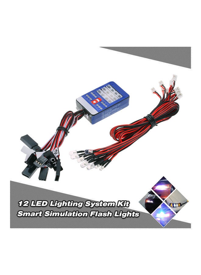 12 LED Smart Simulation Flash Lights multicolour 16 x 4 x 7cm  - Image 5
