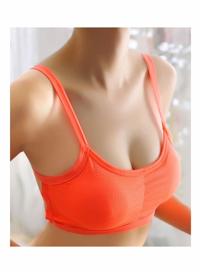 Breathable Stretch Push Up Brassiere Sport Bra Red - Image 2