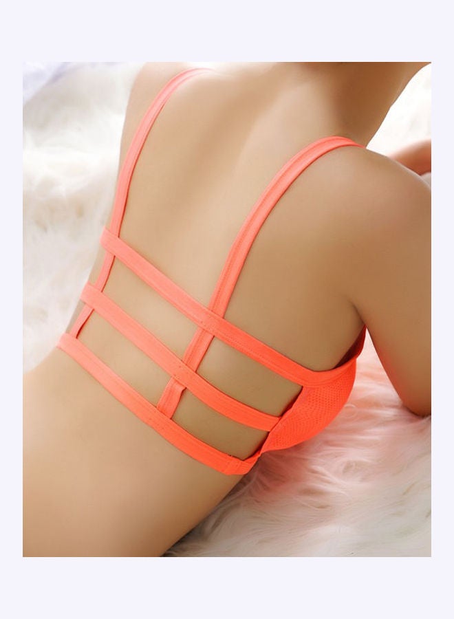 Breathable Stretch Push Up Brassiere Sport Bra Red - Image 3