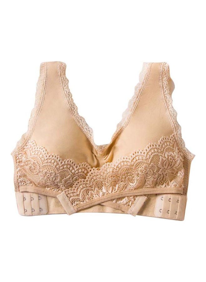 Breathable Wireless Push-up Running Vest Bra Apricot  - Image 1