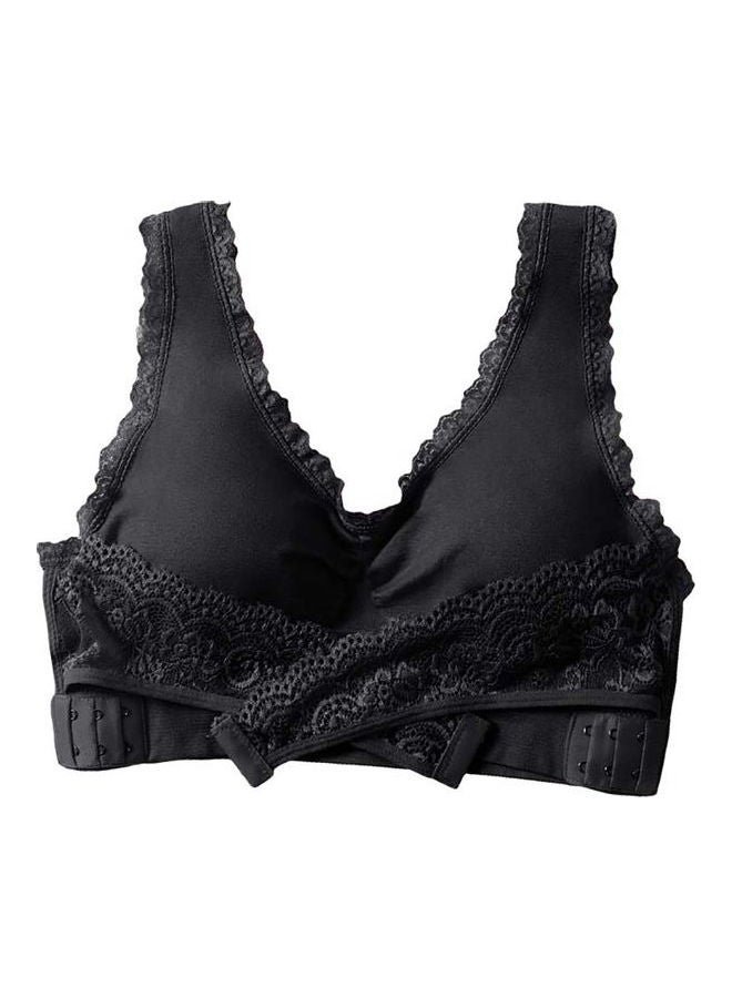 Breathable Wireless Push-up Running Vest Bra Black  - Image 1