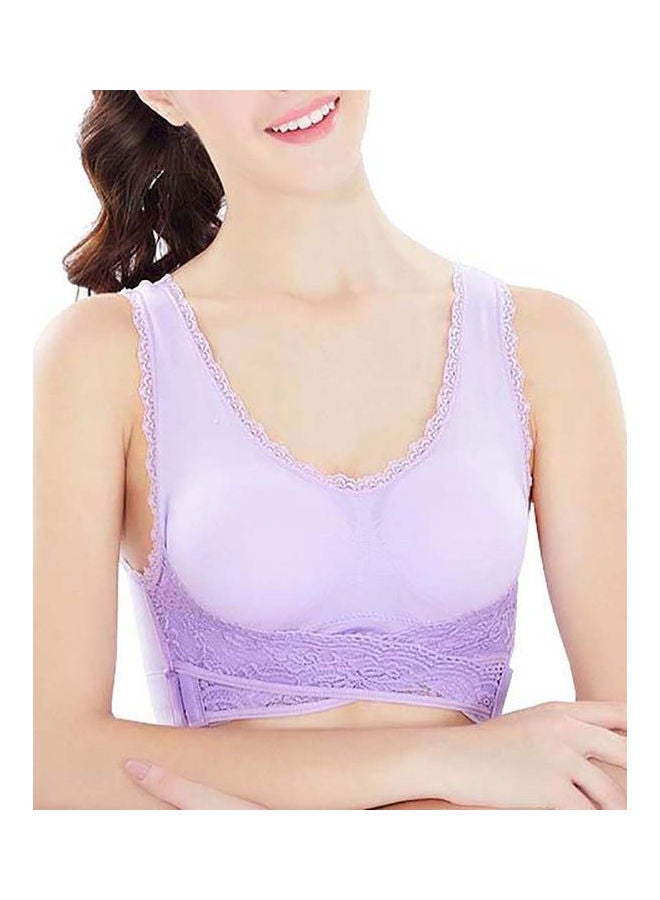 Breathable Wireless Push-up Running Vest Bra Blue