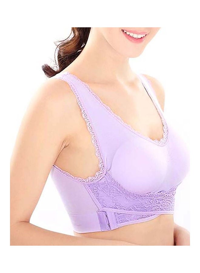 Breathable Wireless Push-up Running Vest Bra Blue