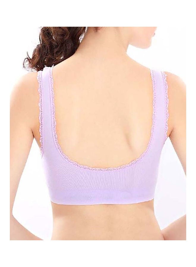 Breathable Wireless Push-up Running Vest Bra Blue