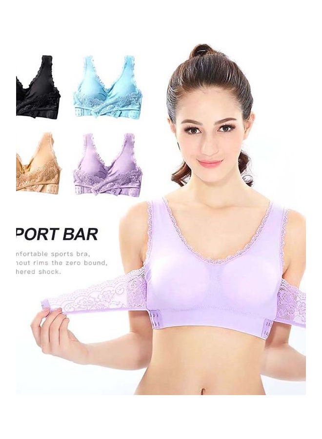 Breathable Wireless Push-up Running Vest Bra Blue