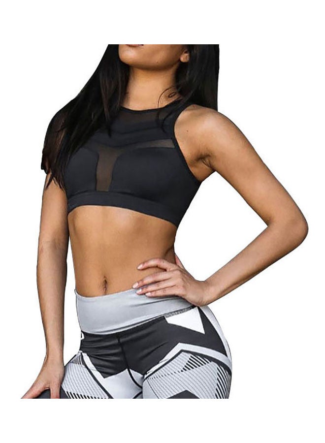 Yoga Sport Breathable Stretch Sleeveless Vest Tank Top Black  - Image 1