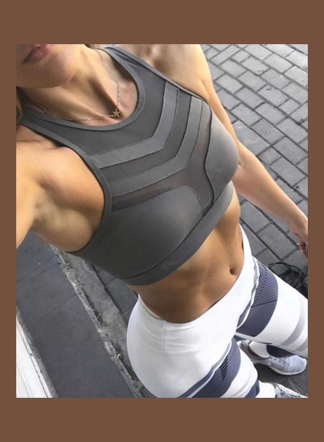 Yoga Sport Breathable Stretch Sleeveless Vest Tank Top Black  - Image 5