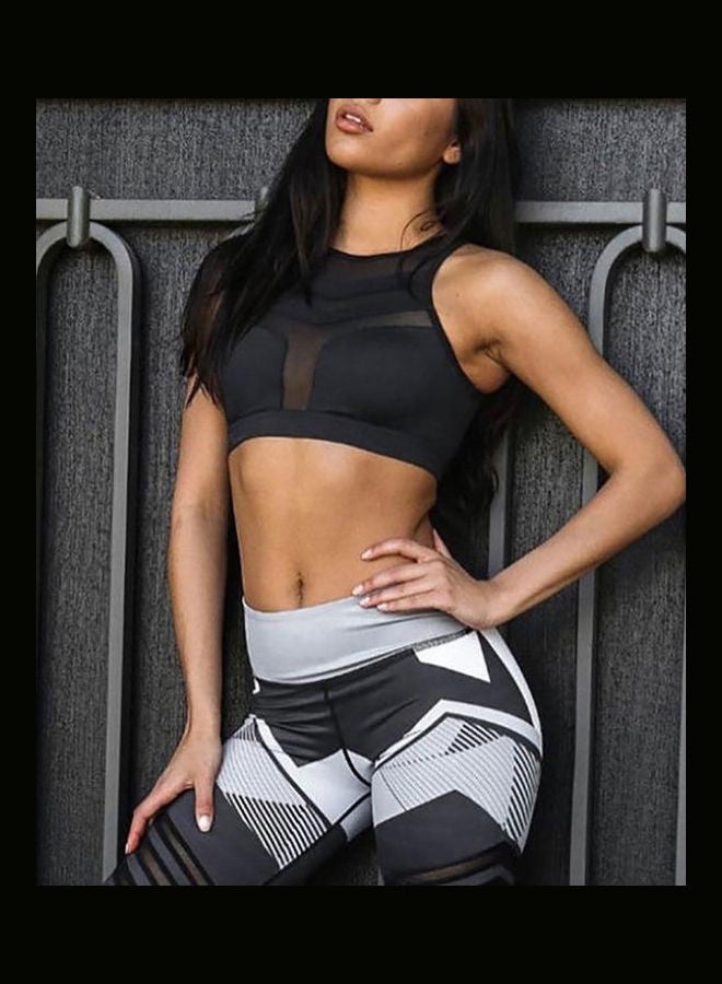Yoga Sport Breathable Stretch Sleeveless Vest Tank Top Black  - Image 2