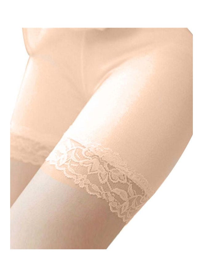 Elastic Seamless Breathable Leggings Safety Pantie Shorts Beige  - Image 1