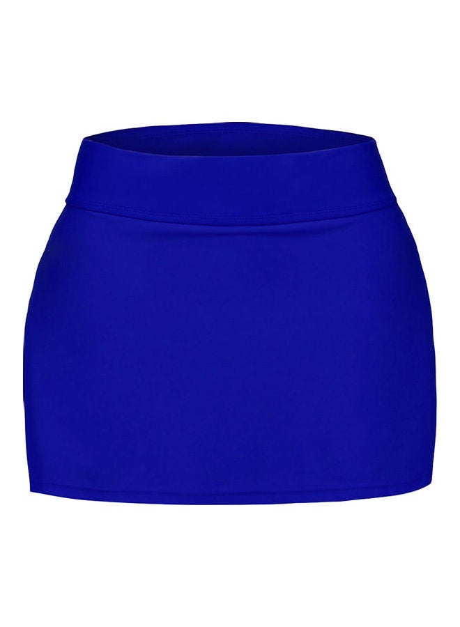 Skirted Bikini Bottom Shorts Elastic Waist Swimsuit Beachwear Sapphire Blue  - Image 1