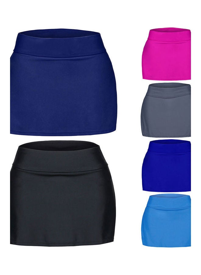 Skirted Bikini Bottom Shorts Elastic Waist Swimsuit Beachwear Sapphire Blue  - Image 2
