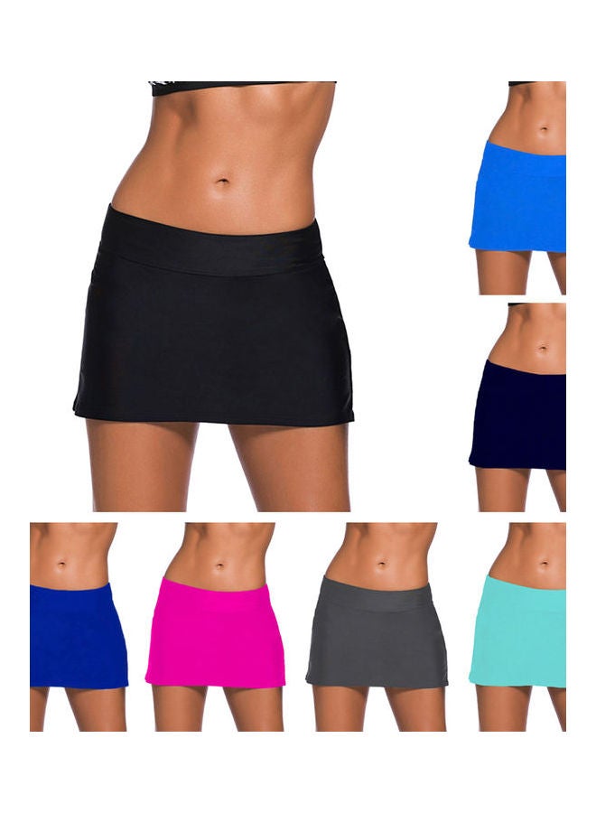 Skirted Bikini Bottom Shorts Elastic Waist Swimsuit Beachwear Sapphire Blue  - Image 4