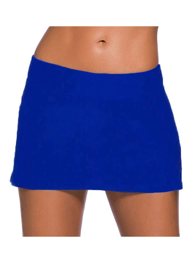 Skirted Bikini Bottom Shorts Elastic Waist Swimsuit Beachwear Sapphire Blue  - Image 5