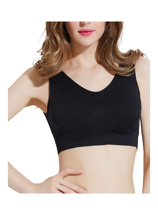 Generic Padded Wireless Sport Yoga Sleep Bra Cropped Vest Black 