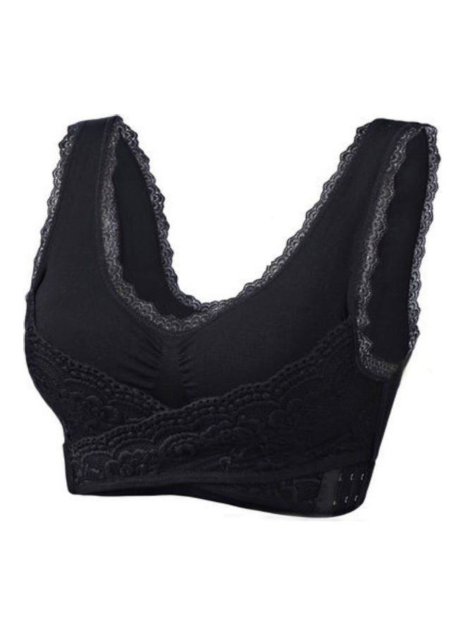 Sport Yoga Bra Side Support Padded Enhancer Underwear Black - Image 1