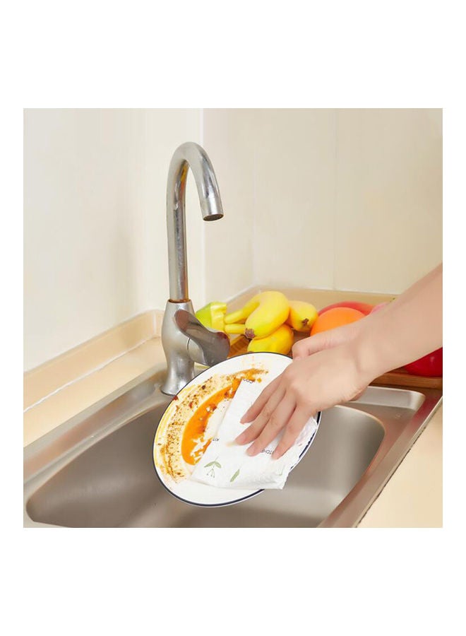 طقم مناشف أطباق قابلة للاستخدام مرة واحدة مكون من 50 قطعة أبيض/ أصفر/ أحمر 25x8x8سم  - Image 4
