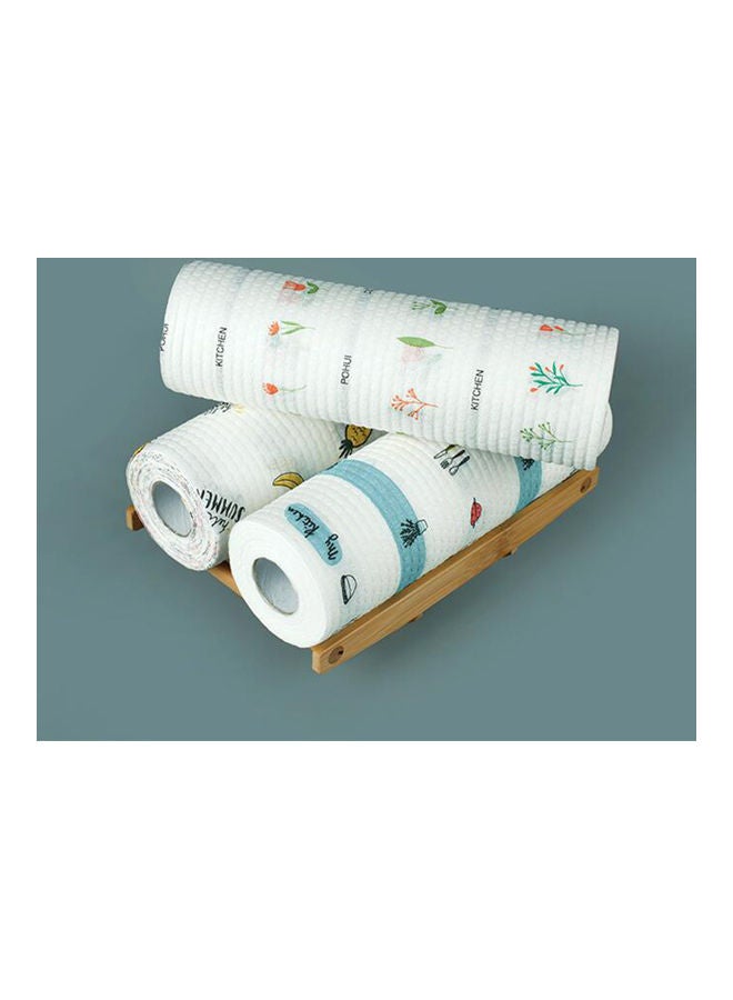 طقم مناشف أطباق قابلة للاستخدام مرة واحدة مكون من 50 قطعة أبيض/ أصفر/ أحمر 25x8x8سم  - Image 5