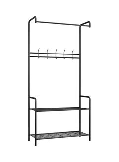 Carbon Rod Hanging Clothes Rack Black 69 x 7.5cm