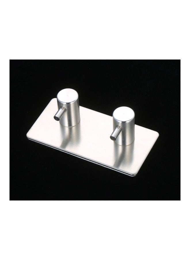 Robe Towel Wall Hanger Coat Hooks Rack Silver 10 x 4cm - Image 2