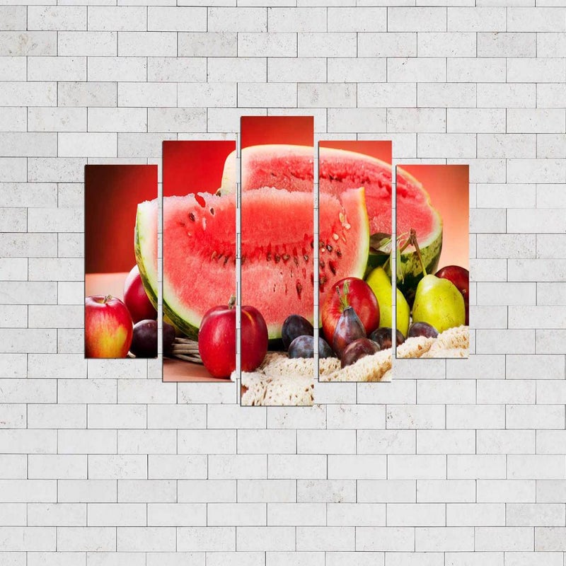 5-Pieces Mixed Media Decorative Wall Painting Set Multicolour 110 x 60cm